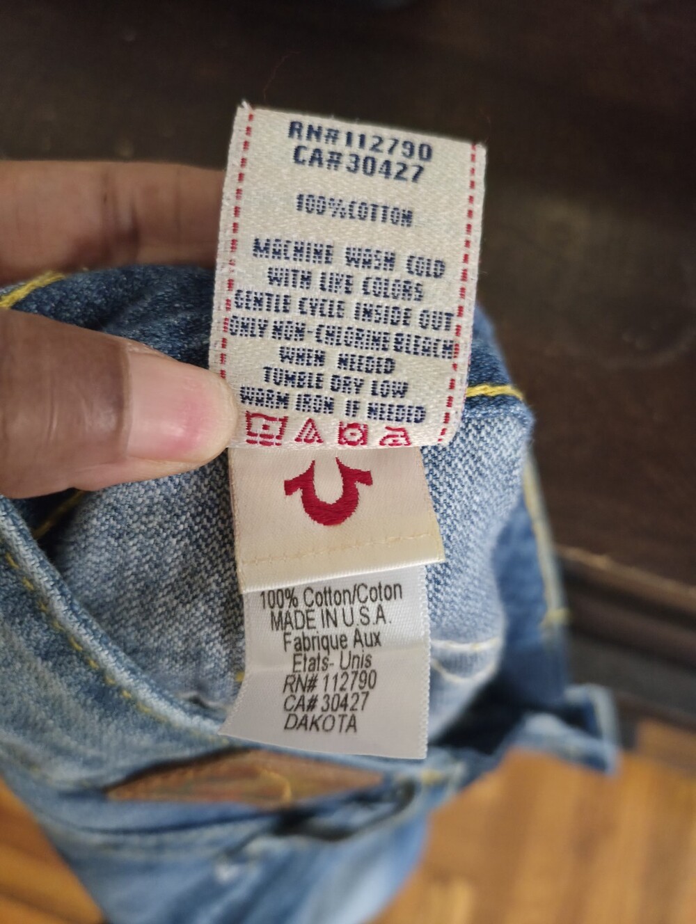 Vintage Y2K True Religion Patchwork Denim Maxi Mermaid Skirt Made USA Size 29 - Picture 9 of 10